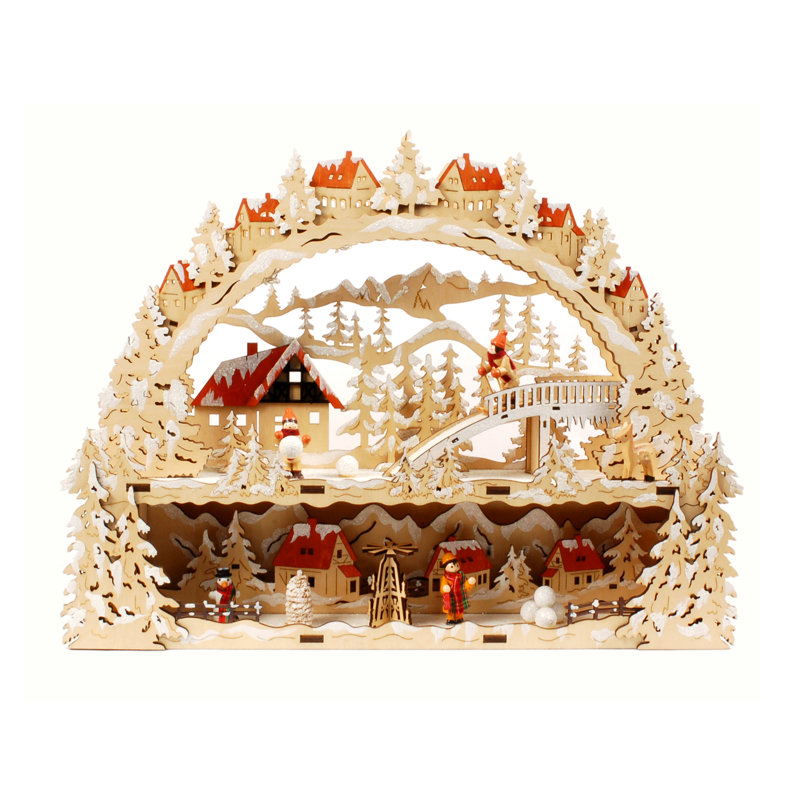 Jeco Inc. Laser Cut Christmas Village with Lights Wayfair
